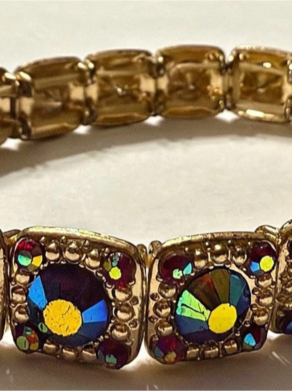 Gold-Tone Mosaic Statement Bracelet